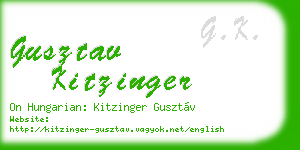 gusztav kitzinger business card